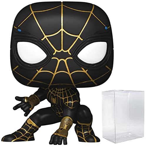 ファンコ FUNKO フィギュア 人形 アメリカ直輸入 Funko POP Marvel: Spider-Man: No Way Home - Spider-Man in Black and Gold Suit Pop! Vinyl Figure (Bundled with Compatible Pop Box Protector Case), Multicolor, ファンコ FUNKO フィギュア 人形 アメリカ直輸入