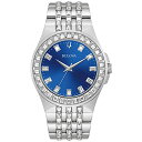 楽天angelica腕時計 ブローバ メンズ Bulova Men's Crystals Phantom Silver Stainless Steel Quartz Watch, Blue Dial Style: 96A254腕時計 ブローバ メンズ