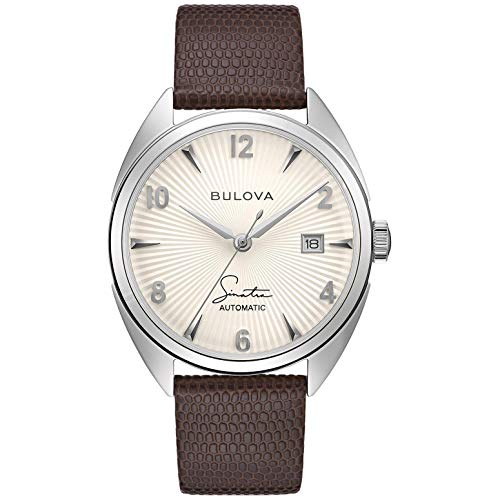 腕時計 ブローバ メンズ Bulova Men 039 s Frank Sinatra 039 Fly Me to The Moon 039 Brown Leather Strap and Silver-White Dial Watch 39mm 96B347腕時計 ブローバ メンズ