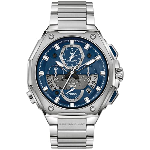 ブローバ ビジネス腕時計 メンズ 腕時計 ブローバ メンズ Bulova Men's Precisionist Chronograph Blue Dial Stainless Steel Watch | 44.5mm | 96B349腕時計 ブローバ メンズ
