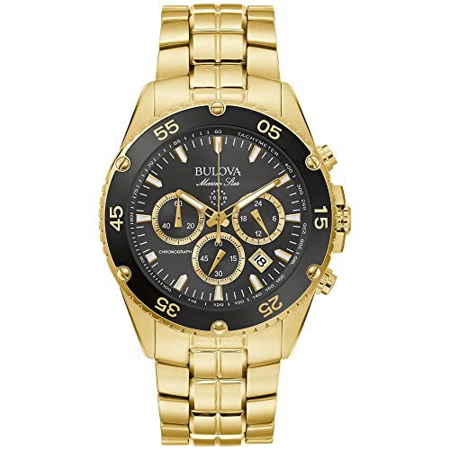 ブローバ ビジネス腕時計 メンズ 腕時計 ブローバ メンズ Bulova Men's Marine Star Gold Chronograph Stainless Steel Watch, Black Dial Style: 98B406腕時計 ブローバ メンズ