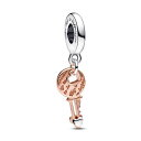 パンドラ ブレスレット チャーム アクセサリー ブランド Pandora Two-tone key & Sliding Heart Dangle Charm Bracelet Charm Moments Bracelets - Stunning Women's Jewelry - Gift for Women - Made Rose & Steパンドラ ブレスレット チャーム アクセサリー ブランド