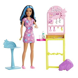 バービー バービー人形 Barbie First Jobs Skipper Set with Dummy Doll, Ear Piercing Station with Piercing Tool, 10 Pairs of Earrings and 5 Accessories, Children's Toy, from 3 Years, HKD78バービー バービー人形