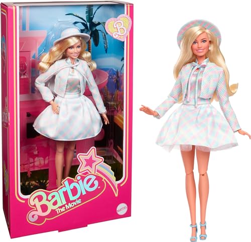 バービー バービー人形 Barbie The Movie Doll, Margot Robbie as, Collectible Doll Wearing Blue Plaid Matching Set with Matching Hat and Jacketバービー バービー人形
