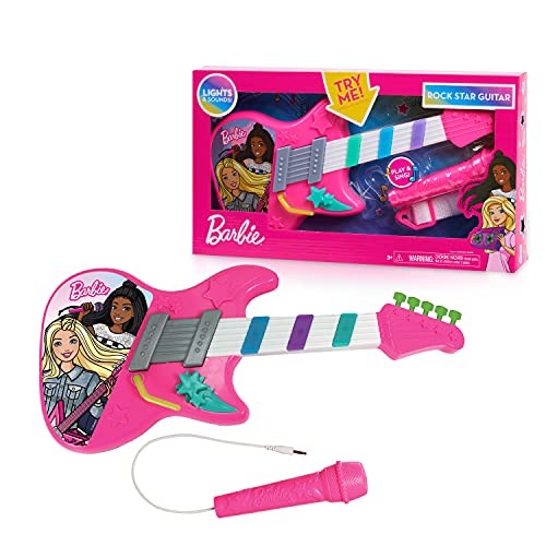 バービー バービー人形 Barbie Rock Star Guitar, Interactive Electronic Toy Guitar with Lights, Sounds, and Microphone, Kids Toys for Ages 3 Up by Just Playバービー バービー人形