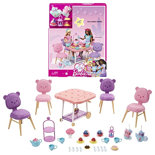 バービー バービー人形 Barbie Tea Party Playset for Preschoolers, My First Tea Party Playset and Accessories, Preschool Toys and Gifts, Tea Party with 18 Storytelling Pieces, Two Plush Items, from 3 Years, HMM65バービー バービー人形