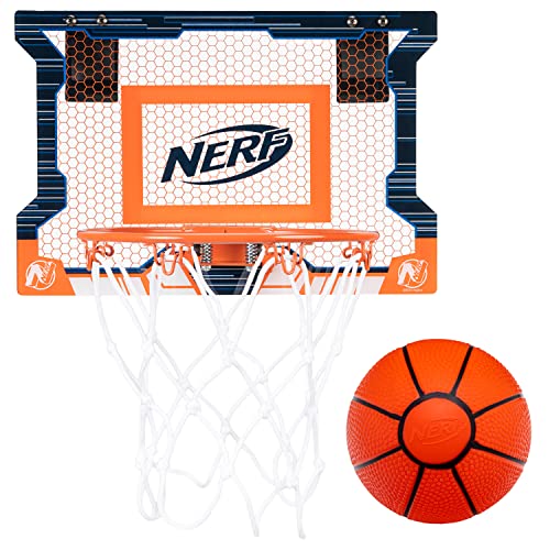 ナーフ アメリカ 直輸入 ソフトダーツ リフィル NERF Over The Door Mini Basketball Hoop Set - Pro Hoop Mini Hoop Set with NERF Foam Basketball - Steel Rim Great for Dunking - Perfect Bedroom + Office Accessorナーフ アメリカ 直輸入 ソフトダーツ リフィル 1