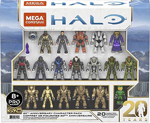 メガブロック メガコンストラックス 組み立て 知育玩具 MEGA Halo Action Figures Toy Building Set, 20th Anniversary Pack with 352PIeces, 20 Poseable, Collectable Characters and Accessorie (Amazon Exclusメガブロック メガコンストラックス 組み立て 知育玩具