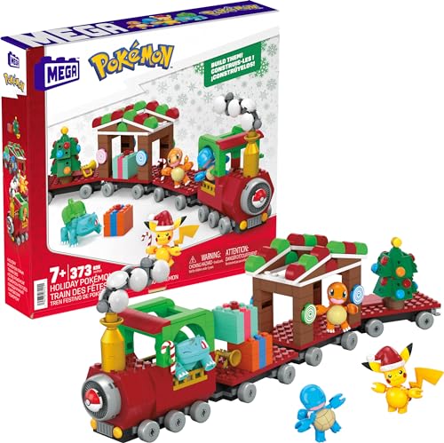 メガブロック メガコンストラックス 組み立て 知育玩具 MEGA Pok?mon Action Figure Building Toys, Holiday Train with 373 Pieces, 4 Poseable Characters, for Kids (Amazon Exclusive)メガブロック メガコンストラックス 組み立て 知育玩具