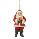 エネスコ Enesco 置物 インテリア 海外モデル アメリカ Enesco Jim Shore Heartwood Creek Santa Holding a Cardinal Hanging Ornament, 4.8 Inch, Multicolorエネスコ Enesco 置物 インテリア 海外モデル アメリカ