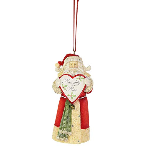 GlXR Enesco u CeA COf AJ Enesco Heart of Christmas Santa Naughty or Nice Hanging Ornament, 4.33 Inch, MulticolorGlXR Enesco u CeA COf AJ