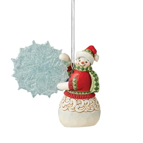 エネスコ Enesco 置物 インテリア 海外モデル アメリカ Enesco Jim Shore Heartwood Creek 10th Annual Legend Snowman Holding Snowflake Hanging Ornament, 4.06 Inch, Multicolorエネスコ Enesco 置物 インテリア 海外モデル アメリカ