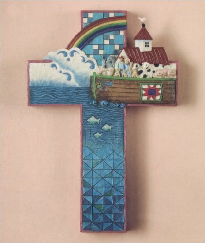 エネスコ Enesco 置物 インテリア 海外モデル アメリカ Jim Shore Large Noah's Ark Cross Wall Decor ..