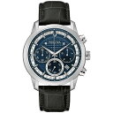 楽天angelica腕時計 ブローバ メンズ Bulova Men's Classic Sutton 6-Hand Chronograph Quartz Silver Stainless Steel Case Watch with Black Leather Strap, Blue Dial, 44mm Style: 96B420腕時計 ブローバ メンズ