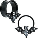 ボディキャンディー ピアス アメリカ 日本未発売 ブランド Body Candy Womens 2Pc PVD Stainless Steel 11/16 Bat Double Flare Tunnel Plug Earring Ear Plug Gauges Set of 2ボディキャンディー ピアス アメリカ 日本未発売 ブランド