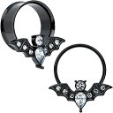 ボディキャンディー ピアス アメリカ 日本未発売 ブランド Body Candy Womens 2Pc PVD Stainless Steel 13/16" Bat Double Flare Tunnel Plug Earring Ear Plug Gauges Set of 2ボディキャンディー ピアス アメリカ 日本未発売 ブランド