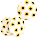 ボディキャンディー ピアス アメリカ 日本未発売 ブランド Body Candy Womens 2Pc 9/16" White Acrylic Yellow Sunflower Double Flare Tunnel Plug Ear Plug Gauges Set of 2ボディキャンディー ピアス アメリカ 日本未発売 ブランド