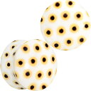 ボディキャンディー ピアス アメリカ 日本未発売 ブランド Body Candy Womens 2Pc 3/4" White Acrylic Yellow Sunflower Double Flare Tunnel Plug Ear Plug Gauges Set of 2ボディキャンディー ピアス アメリカ 日本未発売 ブランド