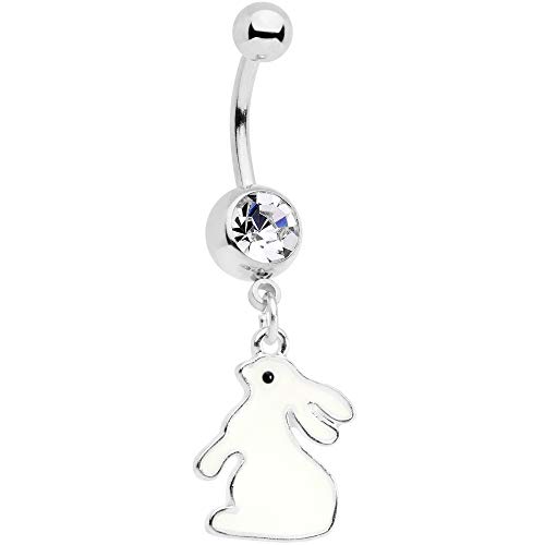 ܥǥǥ ԥ ꥫ ̤ȯ ֥ Body Candy Womens 14G Steel Navel Ring Piercing Clear Accent Bunny Glow in the Dark Dangle Belly Button Ringܥǥǥ ԥ ꥫ ̤ȯ ֥