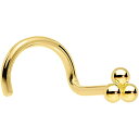 ボディキャンディー ピアス アメリカ 日本未発売 ブランド Body Candy Womens 20G 14K Yellow Gold Right Nose Screw Nose Ring Tri Nose Stud Piercing Jewelry 1/4"ボディキャンディー ピアス アメリカ 日本未発売 ブランド
