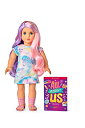 アメリカンガールドール 赤ちゃん おままごと ベビー人形 American Girl Truly Me 18-inch Doll #116 with Blue Eyes, Purple-and-Pink Hair, Light Skin, Tie Dye T-shirt Dress, For Ages 6+アメリカンガールドール 赤ちゃん おままごと ベビー人形