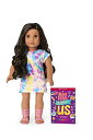 アメリカンガールドール 赤ちゃん おままごと ベビー人形 American Girl Truly Me 18-inch Doll #108 with Brown Eyes, Black-Brown Hair, Tan Skin, Tie Dye T-Shirt Dress, For Ages 6+アメリカンガールドール 赤ちゃん おままごと ベビー人形