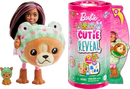 Сӡ Сӡͷ Barbie Cutie Reveal Chelsea Doll & Accessories, Animal Plush Costume & 6 Surprises Including Color Change, Puppy as FrogСӡ Сӡͷ