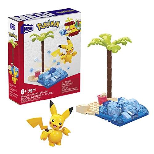 メガブロック メガコンストラックス 組み立て 知育玩具 MEGA Pokemon Action Figure Building Toys Set, Pikachu 039 s Beach Splash with 79 Pieces, 1 Poseable Character, Gift Idea for Kidsメガブロック メガコンストラックス 組み立て 知育玩具