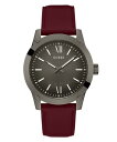 腕時計 ゲス GUESS メンズ GUESS Men's 44mm Watch - Red Strap Gunmetal Dial Gunmetal Case腕時計 ゲス GUESS メンズ