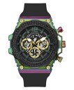 腕時計 ゲス GUESS メンズ GUESS Men's 48mm Watch - Black Strap Black Dial Multi-Color Case腕時計 ゲス GUESS メンズ
