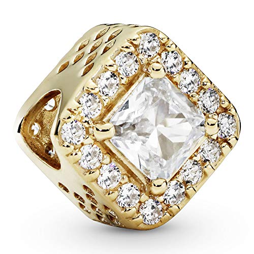 ѥɥ ֥쥹å 㡼 ꡼ ֥ Pandora Jewelry Geometric Radiance Cubic Zirconia Charm in Gold 14K With Gift Boxѥɥ ֥쥹å 㡼 ꡼ ֥