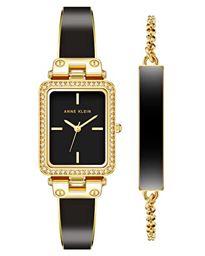 腕時計 アンクライン レディース Anne Klein Women's Premium Crystal Accented Bangle Watch and Brac..