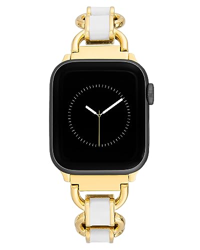 腕時計 アンクライン レディース Anne Klein Women's Enamel and Metal Link Fashion Band for Apple Watch Secure, Adjustable, Apple Watch Band Replacement, Fits Most Wrists腕時計 アンクライン レディース