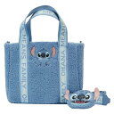 ラウンジフライ アメリカ 日本未発売 バッグ コラボ Loungefly Disney Stitch Plush Sherpa Tote Bag With Coin Bagラウンジフライ アメリカ 日本未発売 バッグ コラボ