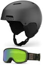 Xm[{[h EB^[X|[c COf [bpf AJf Giro Ledge Combo Pack Ski Helmet - Snowboarding Helmet with Matching Goggles Matte Graphite/Trail GrXm[{[h EB^[X|[c COf [bpf AJf