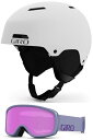 Xm[{[h EB^[X|[c COf [bpf AJf Giro Ledge Combo Pack Ski Helmet - Snowboarding Helmet with Matching Goggles Matte White/Lilac WordmXm[{[h EB^[X|[c COf [bpf AJf