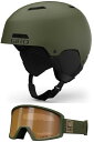 Xm[{[h EB^[X|[c COf [bpf AJf Giro Ledge Combo Pack Ski Helmet - Snowboarding Helmet with Matching Goggles Matte Trail Green/Blok Xm[{[h EB^[X|[c COf [bpf AJf