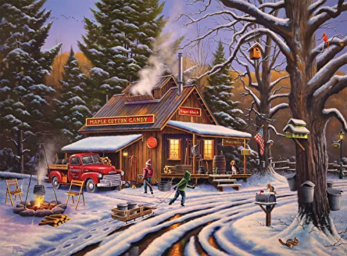 ジグソーパズル 海外製 アメリカ Buffalo Games - Geno Peoples - Maple Sugaring Time - 1000 Piece Jigsaw Puzzle for Adults Challenging Puzzle Perfect for Game Nights - 1000 Piece Finished Size is 26.75 x 19.75ジグソーパズル 海外製 アメリカ