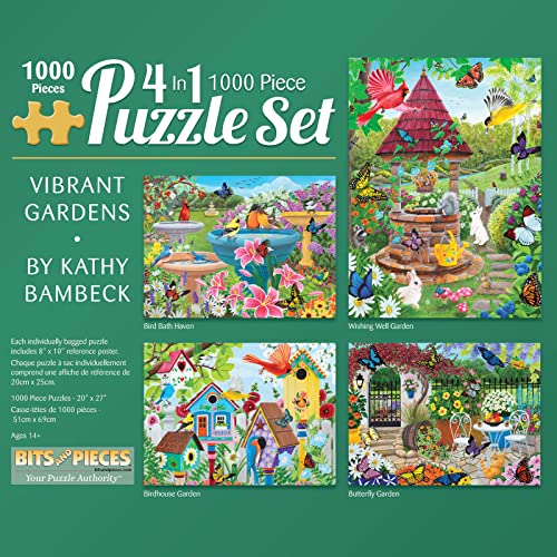ジグソーパズル 海外製 アメリカ Bits and Pieces - Multipack 4-in-1 1000 Piece Jigsaw Puzzles for Adults - Each Puzzle Measures 20" x 27" - 1000 pc Jigsaws by Artist Kathy Bambeckジグソーパズル 海外製 アメリカ