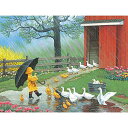 ジグソーパズル 海外製 アメリカ Bits and Pieces - 1000 Piece Jigsaw Puzzle for Adults 20 X 27 - A Good Day for Ducks - 1000 pc Rain Farm Duckling Puddle Jigsaw by Artist John Sloaneジグソーパズル 海外製 アメリカ