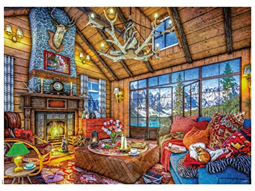 ѥ  ꥫ Ceaco - Rustic Lodge - Log Cabin Retreat - 1000 Piece Jigsaw Puzzleѥ  ꥫ