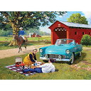 ジグソーパズル 海外製 アメリカ Bits and Pieces - 500 Piece Jigsaw Puzzle for Adults 18" x 24" - T Bird Summer - 500 pc Romantic Couple Picnic Country Dirt Road Horse Bridge Farm Jigsaw by Artist Kevin Walshジグソーパズル 海外製 アメリカ