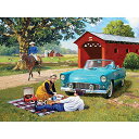 ジグソーパズル 海外製 アメリカ Bits and Pieces - 500 Piece Jigsaw Puzzle for Adults 18 x 24 - T Bird Summer - 500 pc Romantic Couple Picnic Country Dirt Road Horse Bridge Farm Jigsaw by Artist Kevin Walshジグソーパズル 海外製 アメリカ