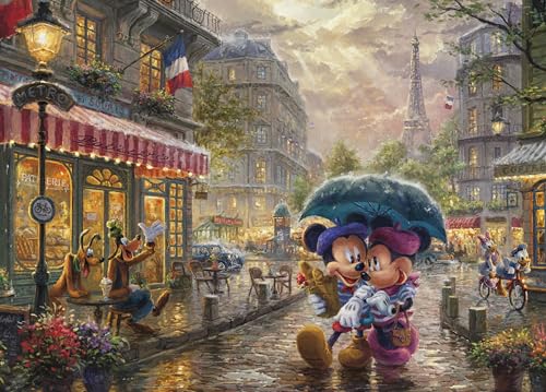 ジグソーパズル 海外製 アメリカ Ceaco - Thomas Kinkade - Disney - Mickey & Minnie in Paris - 1000 Piece Jigsaw Puzzleジグソーパズル 海外製 アメリカ