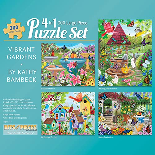 ジグソーパズル 海外製 アメリカ Bits and Pieces ? 4-in-1 Multi-Pack - 300 Piece Jigsaw Puzzles for Adults ? 300 pc Puzzle Set Bundle by Artist Kathy Bambeck - 16" x 20" (41cm x 51cm)ジグソーパズル 海外製 アメリカ