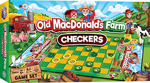 ボードゲーム 英語 アメリカ 海外ゲーム MasterPieces Family Game - Old MacDonald's Farm Checkers - Officially Licensed Board Game for Kids & Adultsボードゲーム 英語 アメリカ 海外ゲーム