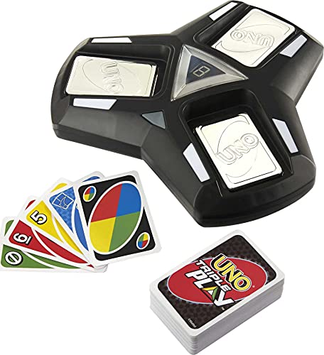 ボードゲーム 英語 アメリカ 海外ゲーム Mattel Games UNO Triple Play Card Game for Family Night with 3 Discard Piles, Lights Sounds, Special Stealth Modeボードゲーム 英語 アメリカ 海外ゲーム
