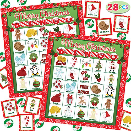 ܡɥ Ѹ ꥫ  JOYIN 28 Players Christmas Bingo Cards (5x5) for ...