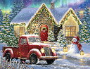 ジグソーパズル 海外製 アメリカ Springbok Christmas Night Lane 500 Piece Jigsaw Puzzle- Perfect for Holiday Family Game Nights- Multicolor Winter Scene with Snowman and Classic Red Truckジグソーパズル 海外製 アメリカ