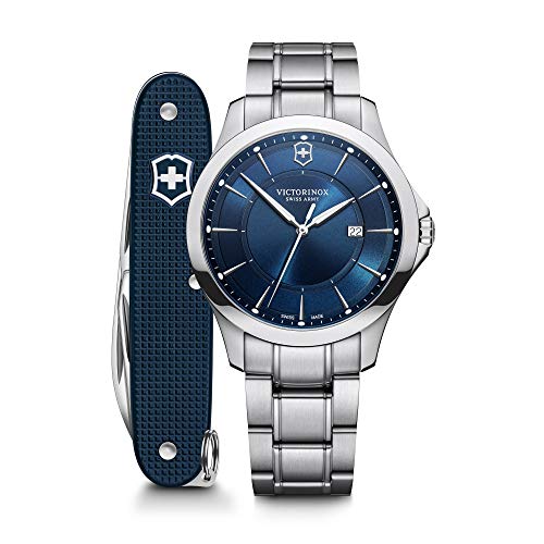 ビクトリノックス 腕時計（メンズ） 腕時計 ビクトリノックス スイス メンズ Victorinox Alliance ?40, Blue Dial, Silver Bezel, Silver Stainless Steel Bracelet with Swiss Army Knife腕時計 ビクトリノックス スイス メンズ